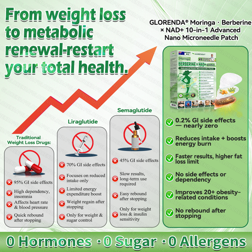 𝑶𝒇𝒇𝒊𝒄𝒊𝒂𝒍 𝑺𝒕𝒐𝒓𝒆 | 🔥🔥 Only 10 boxes left! Enjoy 30% off! GLORENDA® Moringa·Berberine × NAD+ 10-in-1 Patch is doctor-tested, safe, and reliable—just 4-6 boxes effectively manage weight, blood sugar, digestion, and energy with lasting results!